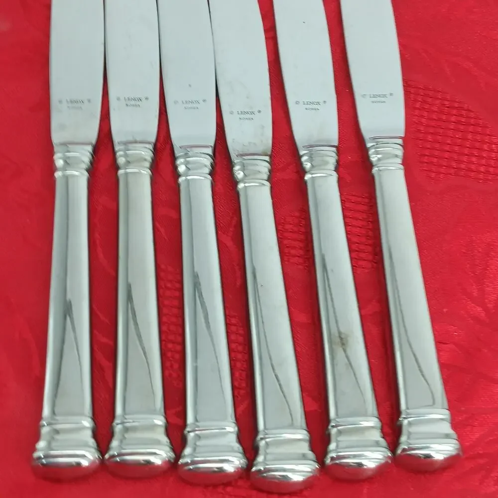 6X BK Lenox Eternal Stainless Flatware Butter Knife Knives Solid Handle